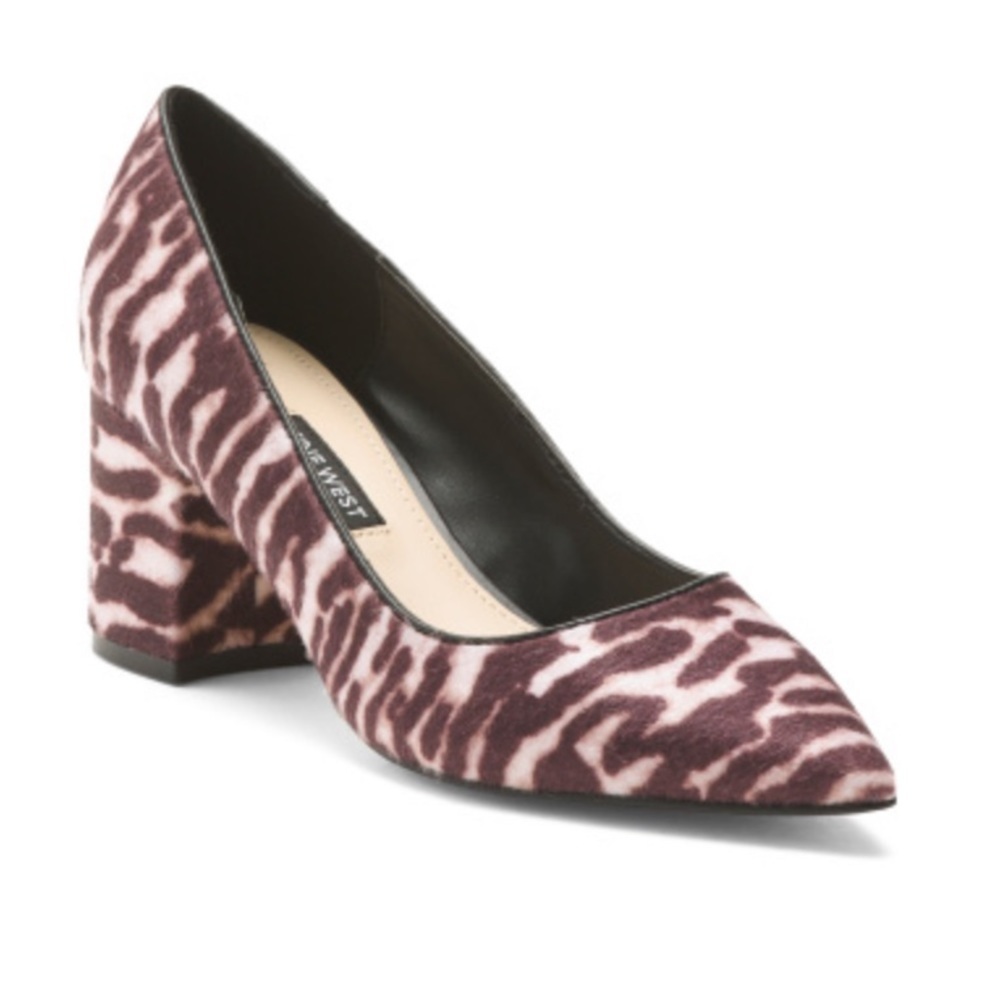 Nine West Jolanda 2 tiger print pointy block heels